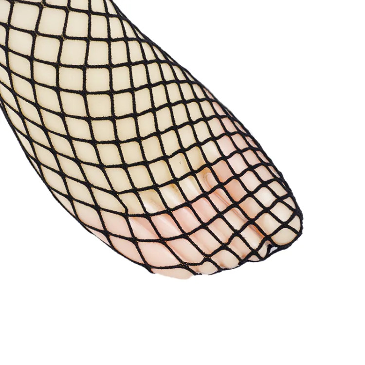 جوراب زنانه تور طرح دار فانتزی فری سایز مشکی