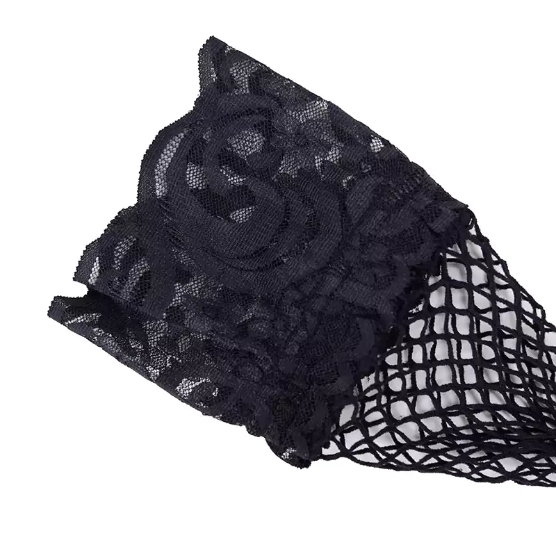 جوراب زنانه تور طرح دار فانتزی فری سایز مشکی