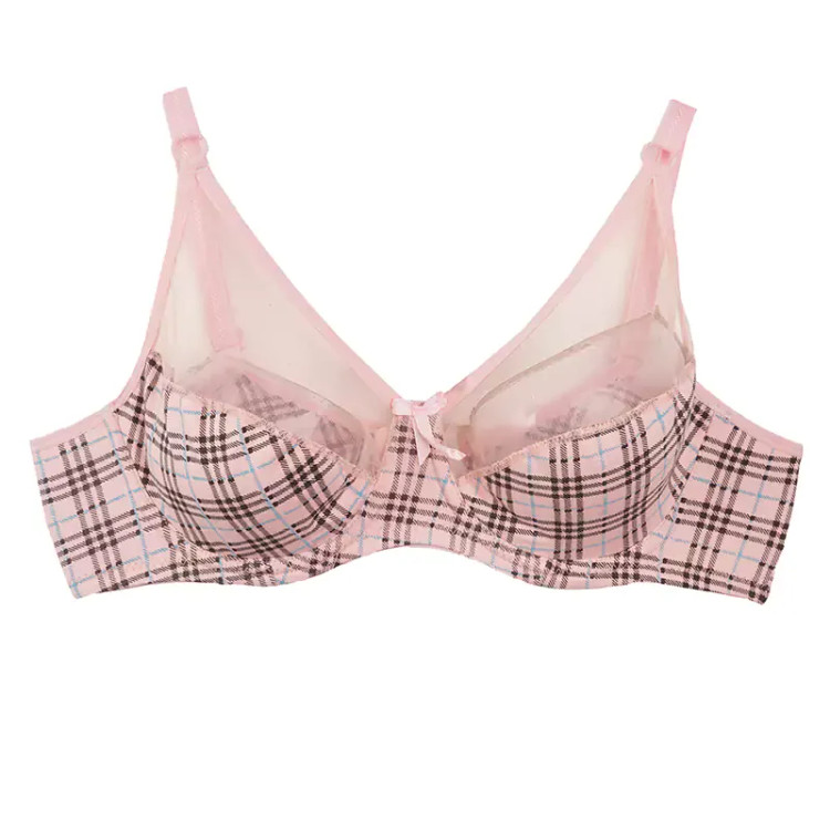 سوتین فنردار طرحدار کاپ B تور و نخ پنبه زنانه