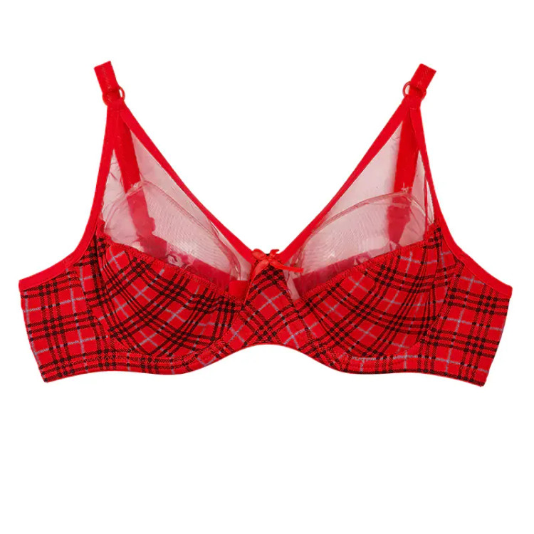 سوتین فنردار طرحدار کاپ B تور و نخ پنبه زنانه