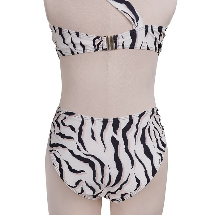 مایو زنانه طرح ببر یک تکه بندی اسلیپ فری سایز