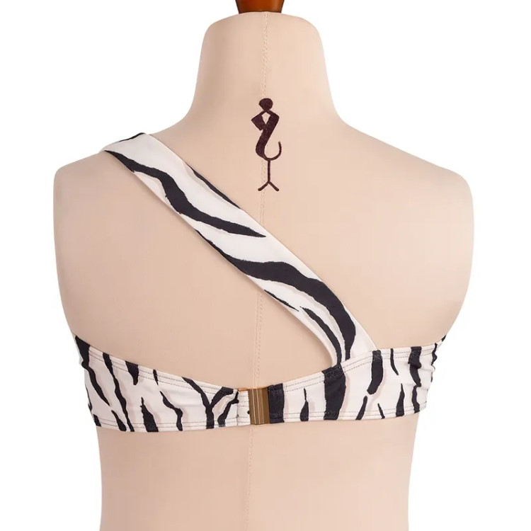 مایو زنانه طرح ببر یک تکه بندی اسلیپ فری سایز