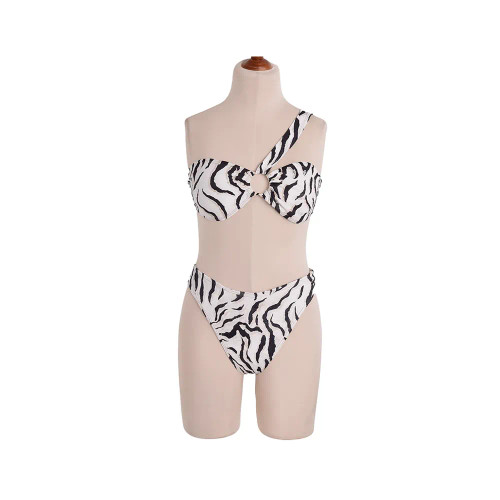 مایو زنانه طرح ببر یک تکه بندی اسلیپ فری سایز