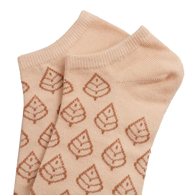 جوراب نخی زنانه طرح برگ آنتی باکتریال و ضد حساسیت فری سایز