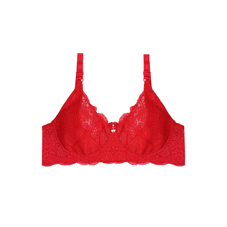 سوتین زنانه فنردار کاپ D طرح دانتل شیک