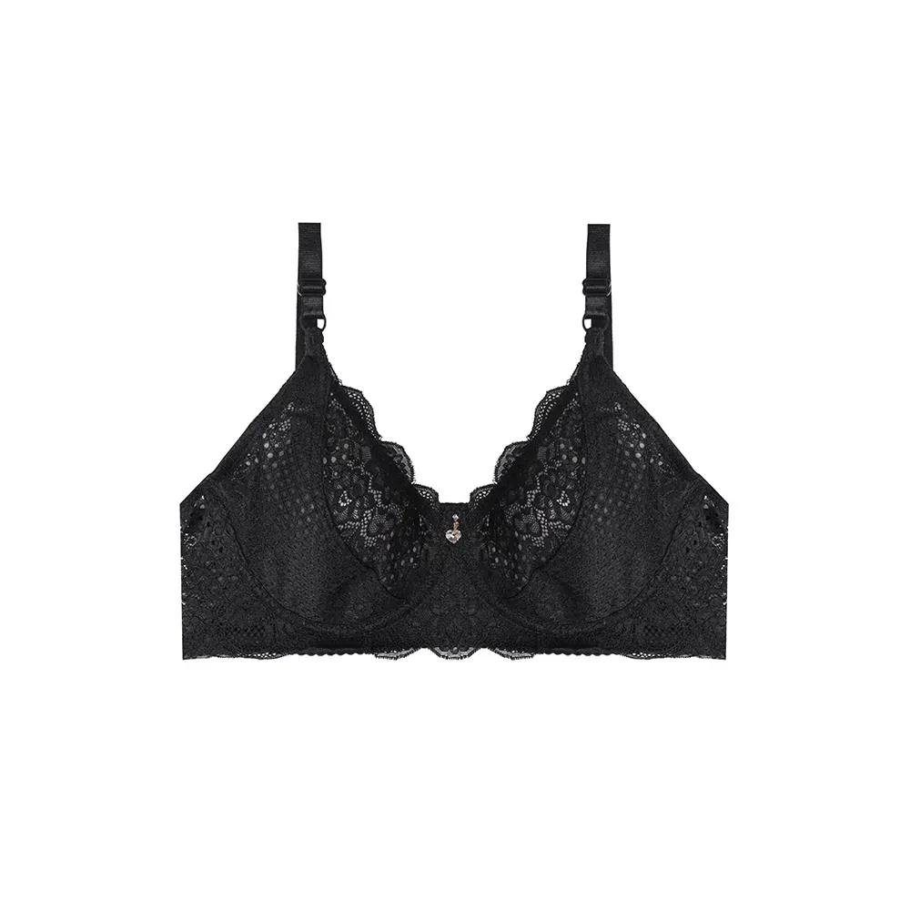 سوتین زنانه فنردار کاپ D طرح دانتل شیک