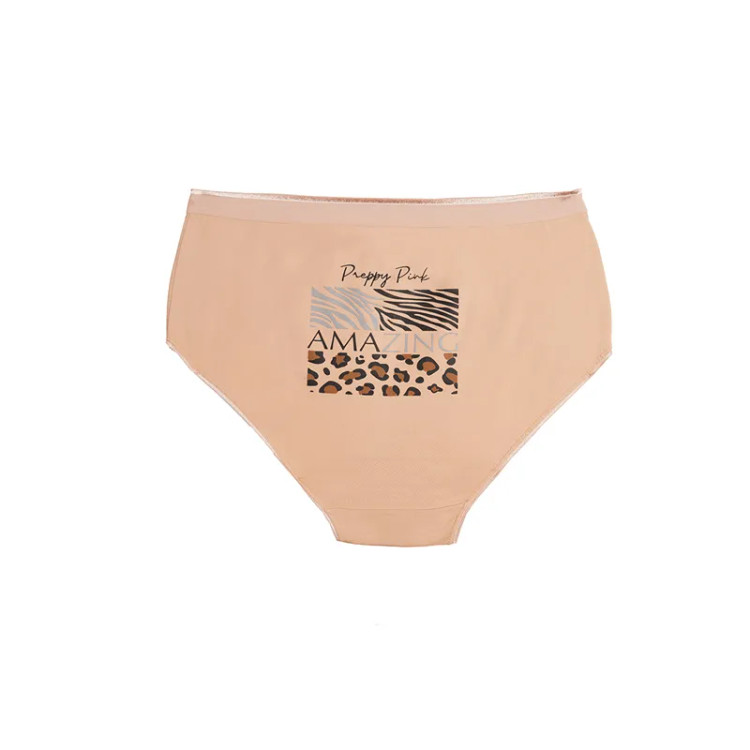 شورت زنانه نخ پنبه مدل اسلیپ طرح پلنگی سایز 2XL