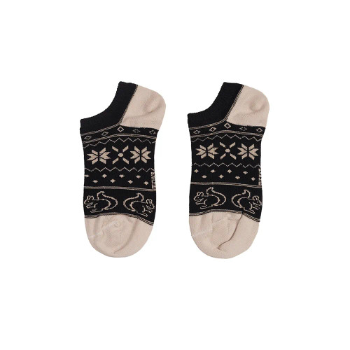 جوراب ساق کوتاه زنانه طرح سنجاب و برف مناسب سایز 36 تا 40