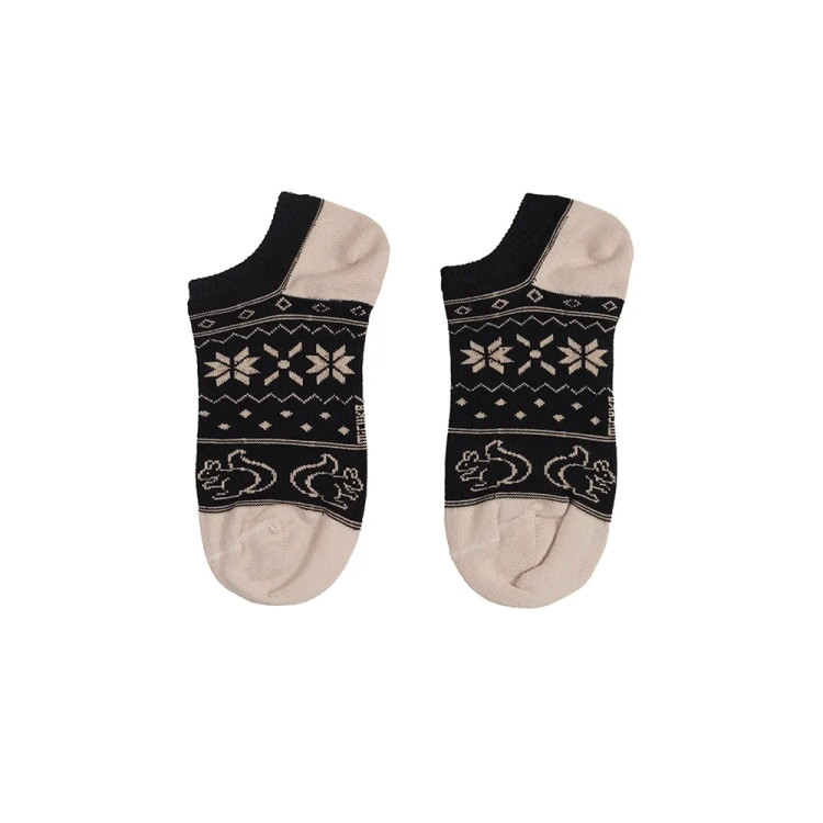 جوراب ساق کوتاه زنانه طرح سنجاب و برف مناسب سایز 36 تا 40