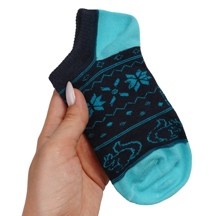 جوراب ساق کوتاه زنانه طرح سنجاب و برف مناسب سایز 36 تا 40