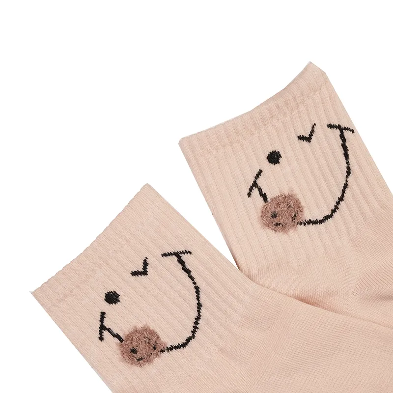 جوراب نخی فانتزی طرح لبخند فری سایز زنانه و دخترانه