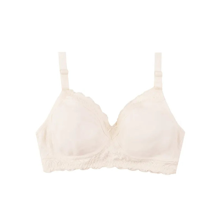 سوتین پرسی نخی دانتل دار بدون فنر کاپ B زنانه راحتی و پوشیده