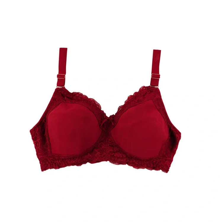 سوتین پرسی نخی دانتل دار بدون فنر کاپ B زنانه راحتی و پوشیده