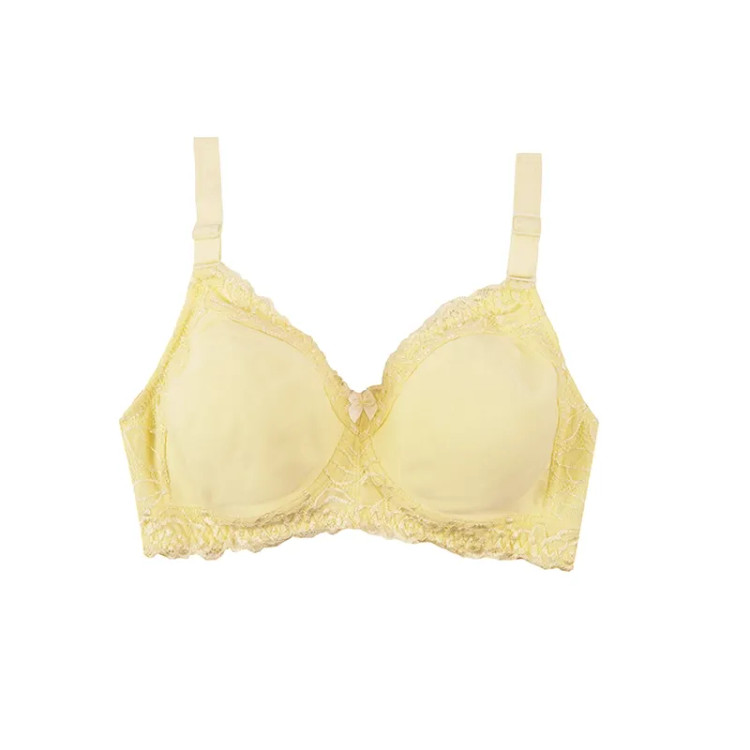 سوتین پرسی نخی دانتل دار بدون فنر کاپ B زنانه راحتی و پوشیده