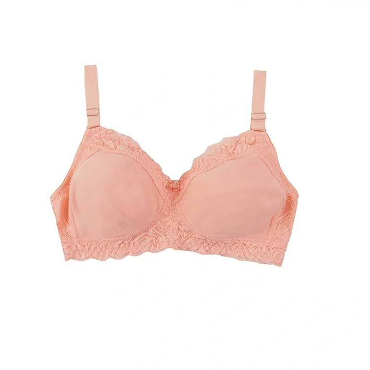 سوتین پرسی نخی دانتل دار بدون فنر کاپ B زنانه راحتی و پوشیده