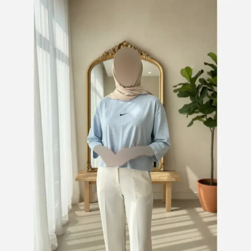 کراپ تیشرت اسپرت دخترانه طرح نایک