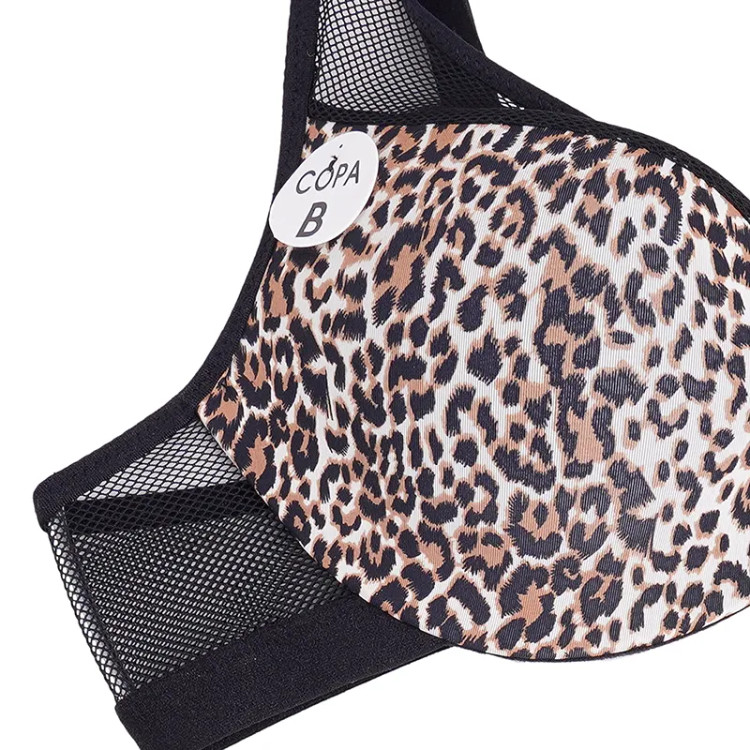 ست لباس زیر زنانه طرح پلنگی، فنردار، جک دار، کاپ B، تور و میکروفایبر