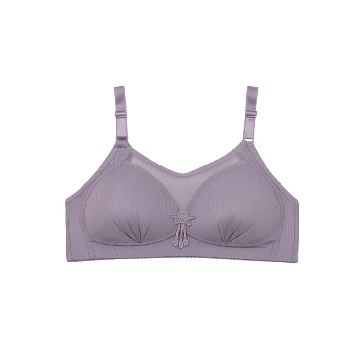 سوتین زنانه اسفنجی کاپ دار بدون فنر مدل کبریتی تور دار بند قابل تنظیم