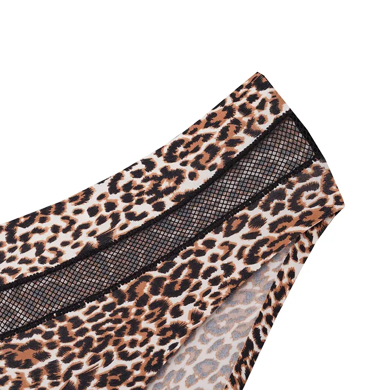 ست لباس زیر زنانه طرح پلنگی، فنردار، جک دار، کاپ B، تور و میکروفایبر