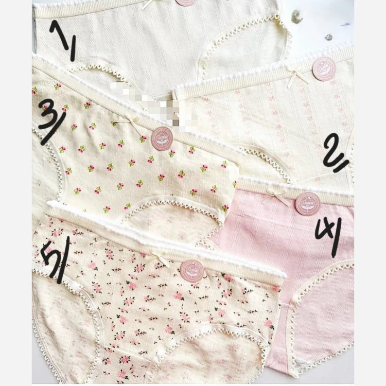 پک 5 عددی شورت زنانه تمام نخ عروسکی فانتزی طرح گل گلی راحت سایز بزرگ
