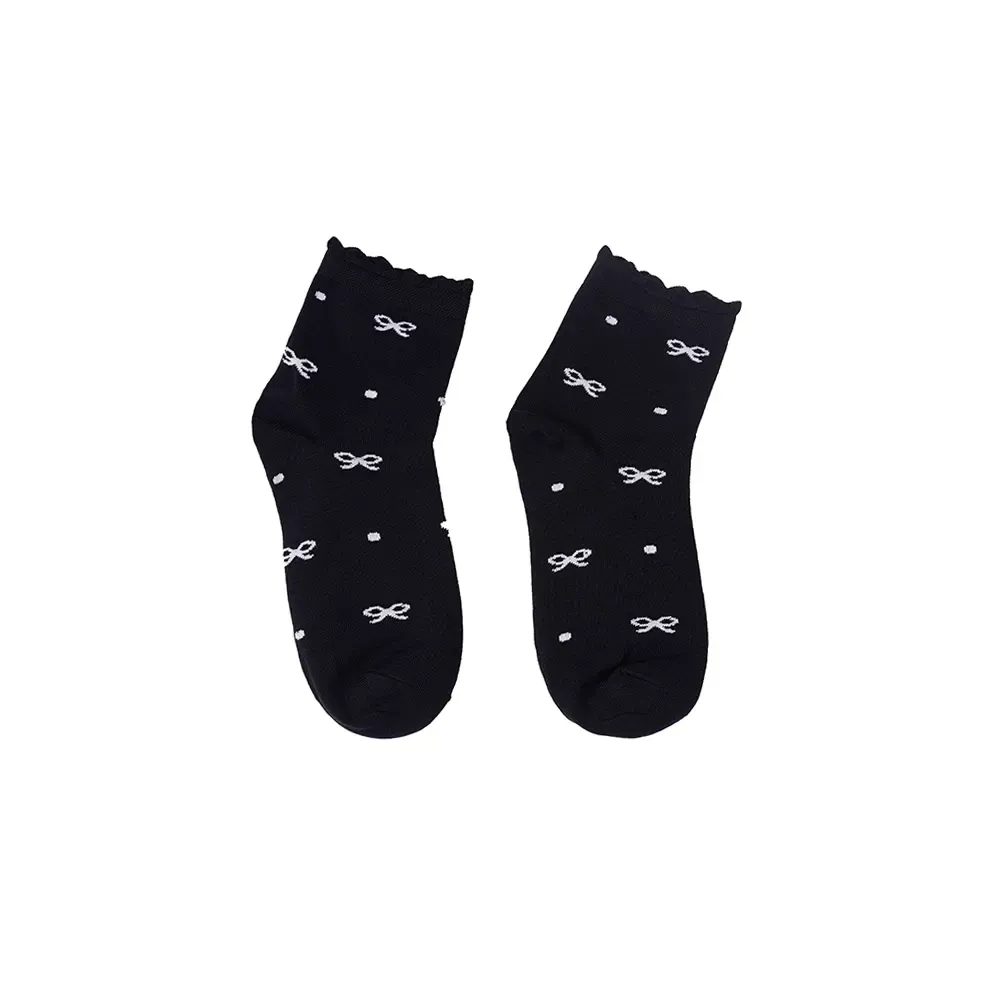 جوراب نخی زنانه طرح پاپیون فری سایز (36 تا 41)