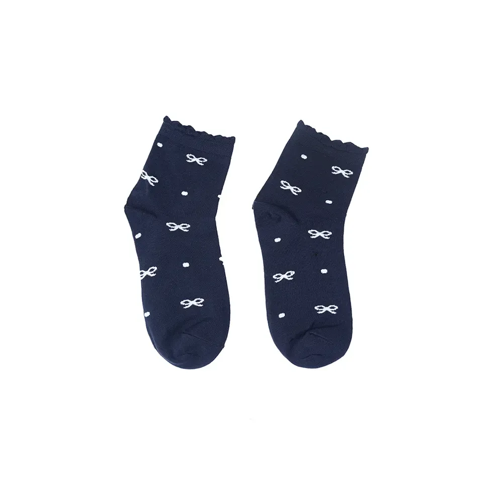 جوراب نخی زنانه طرح پاپیون فری سایز (36 تا 41)