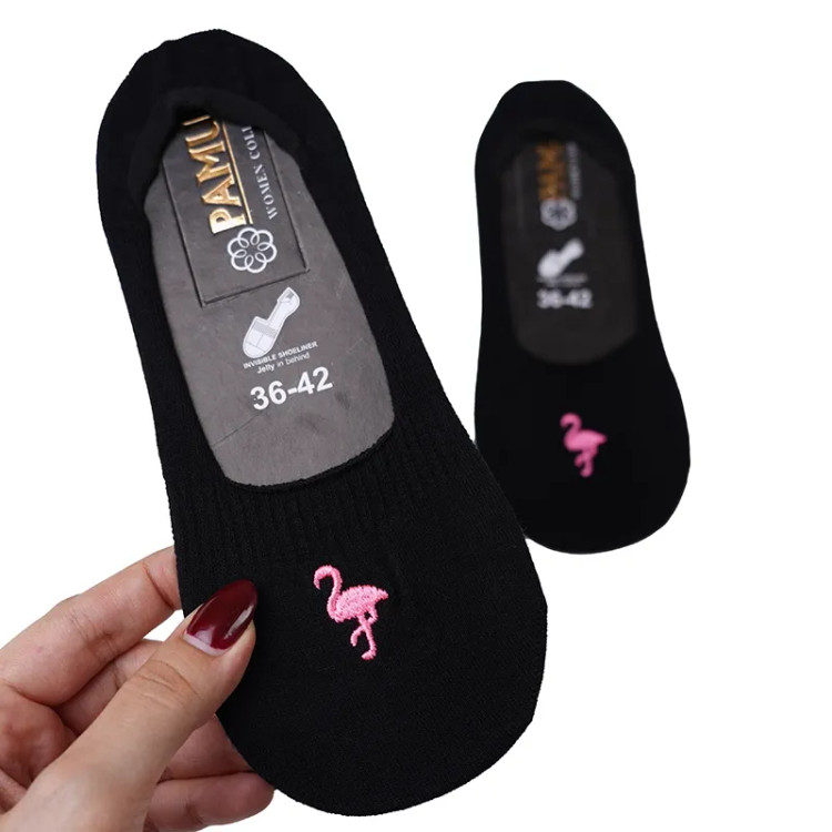 جوراب نخی زنانه طرح فلامینگو، فری سایز (36-41)