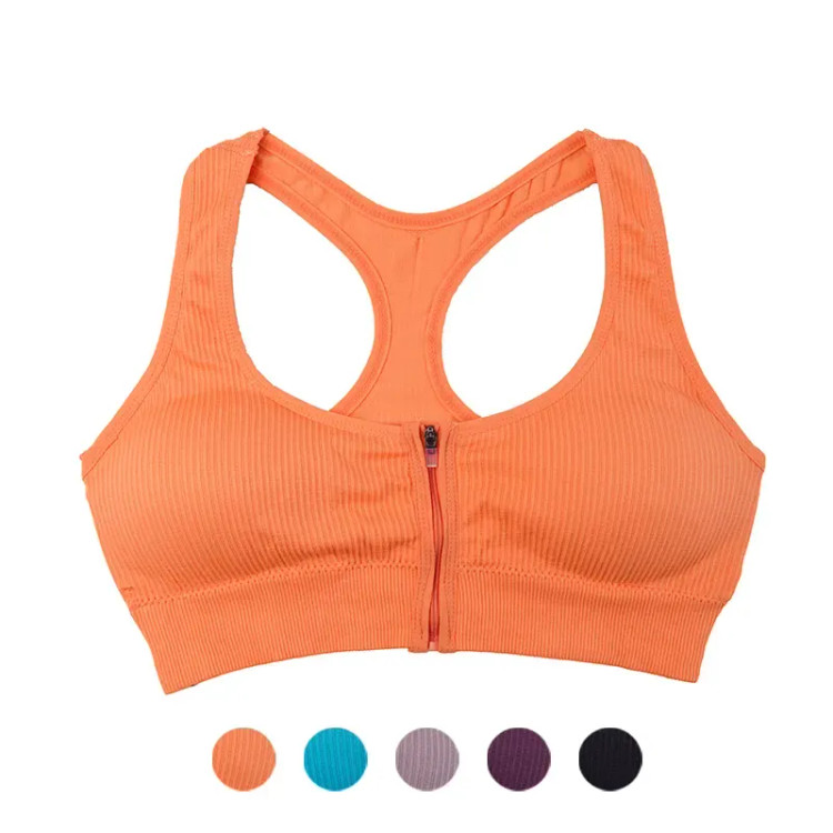 نیم تنه ورزشی زنانه کبریتی زیپ دار کاپ متحرک فری سایز