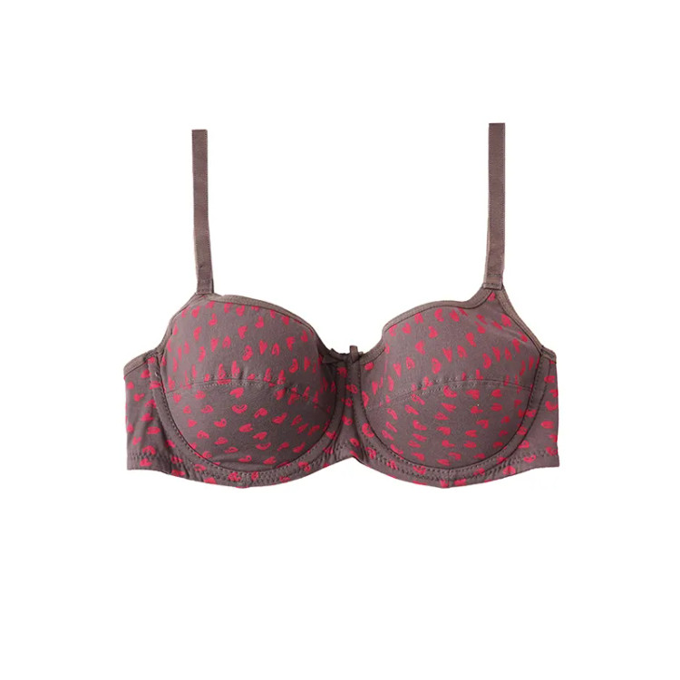 سوتین فنردار نخی کاپ دار طرح قلب بند قابل تنظیم ضد حساسیت زنانه