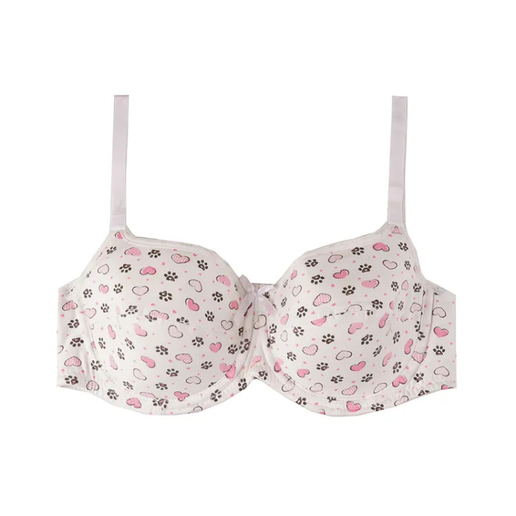 سوتین فنردار نخی کاپ دار طرح قلب بند قابل تنظیم ضد حساسیت زنانه