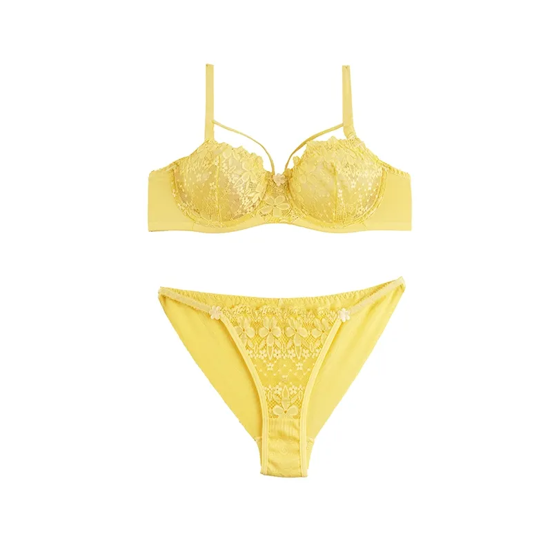 ست لباس زیر زنانه فنردار دانتل و تور هارنس دار مدل اسلیپ