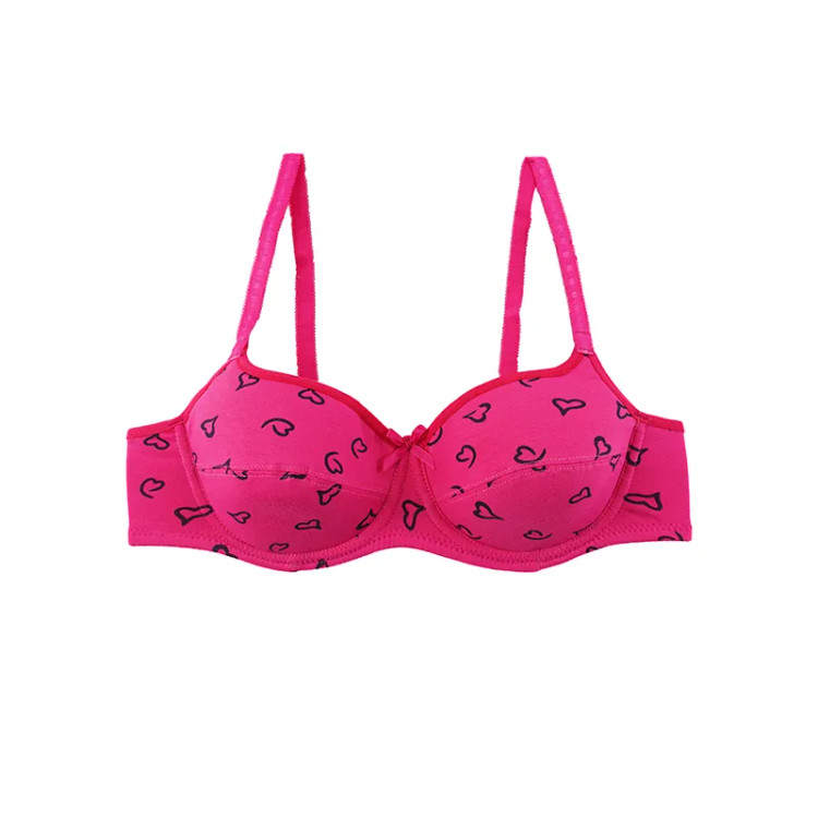 سوتین فنردار نخی کاپ دار طرح قلب بند قابل تنظیم ضد حساسیت زنانه