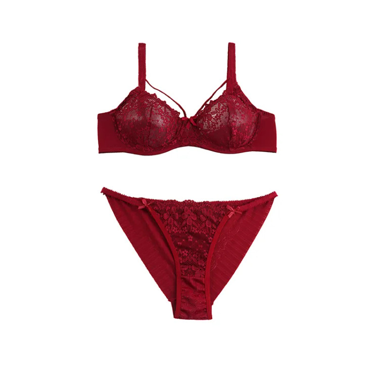 ست لباس زیر زنانه فنردار دانتل و تور هارنس دار مدل اسلیپ