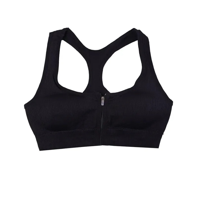 نیم تنه ورزشی زنانه کبریتی زیپ دار کاپ متحرک فری سایز