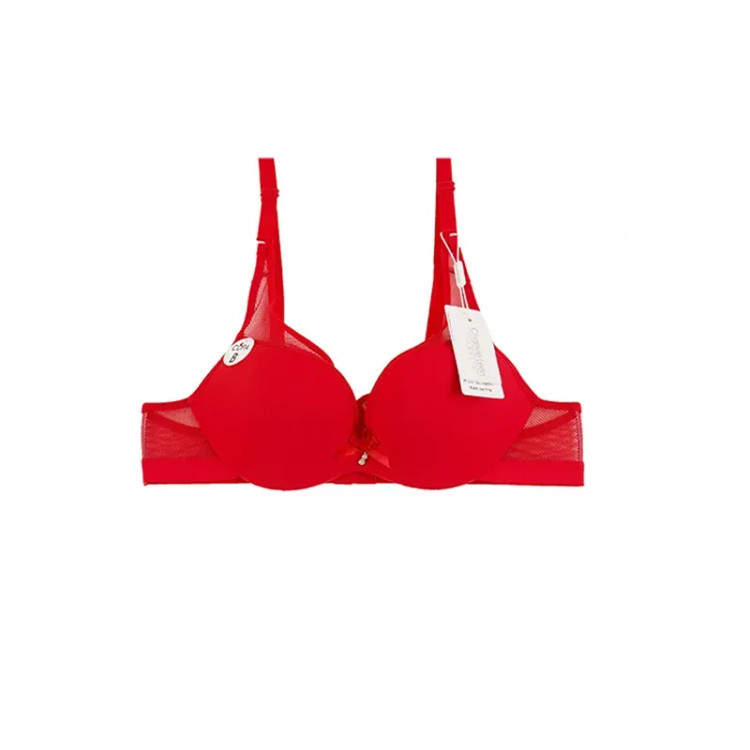 سوتین زنانه فنردار جک دار کاپ B جنس میکروفایبر طرح دار