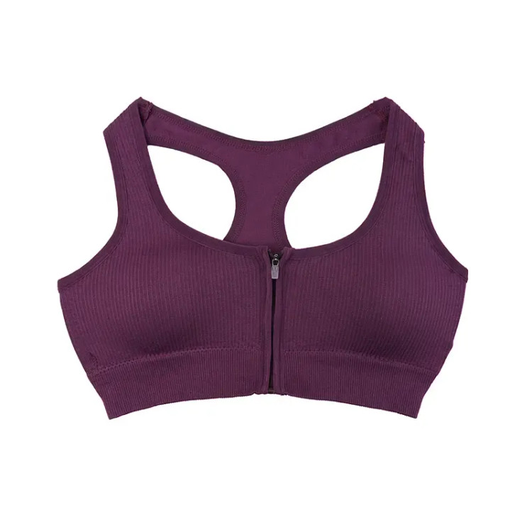 نیم تنه ورزشی زنانه کبریتی زیپ دار کاپ متحرک فری سایز