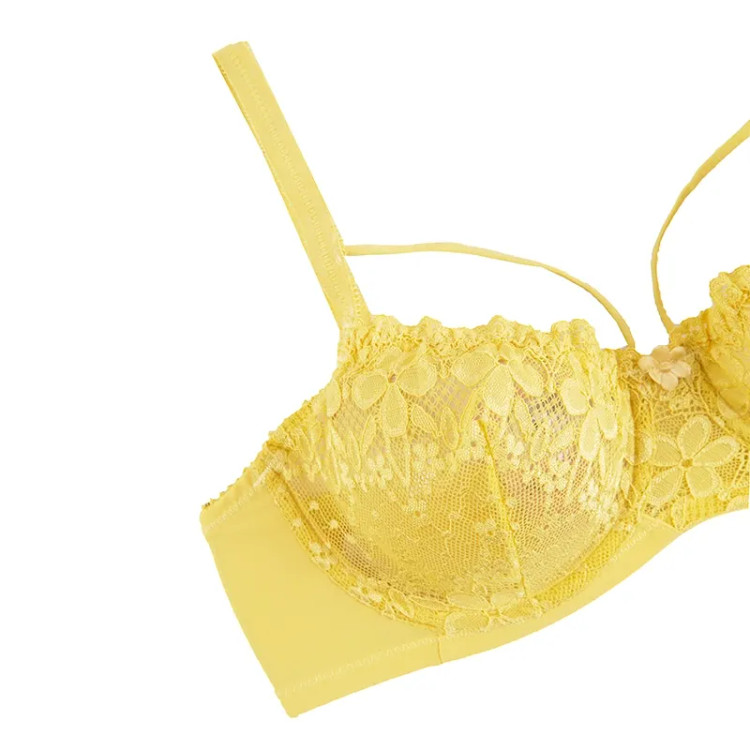 ست لباس زیر زنانه فنردار دانتل و تور هارنس دار مدل اسلیپ