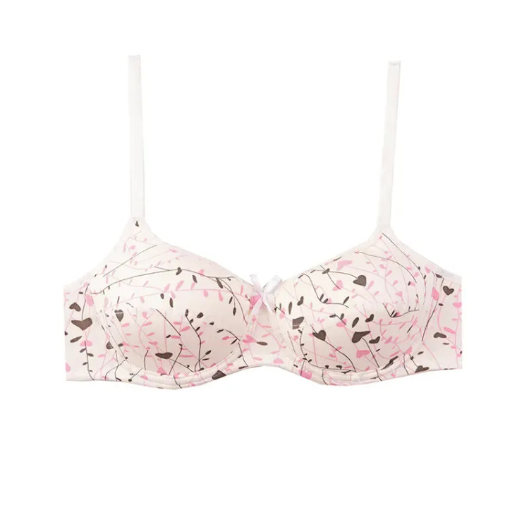 سوتین فنردار نخی کاپ دار طرح قلب بند قابل تنظیم ضد حساسیت زنانه