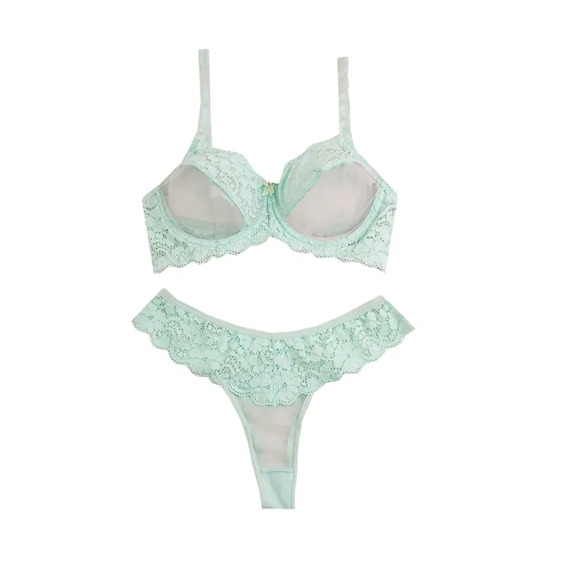 ست لباس زیر زنانه حریر و دانتل فنردار فانتزی لامبادا