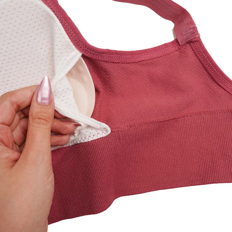 سوتین ورزشی زنانه کاپ دار فانریپ کبریتی بند متحرک فری سایز