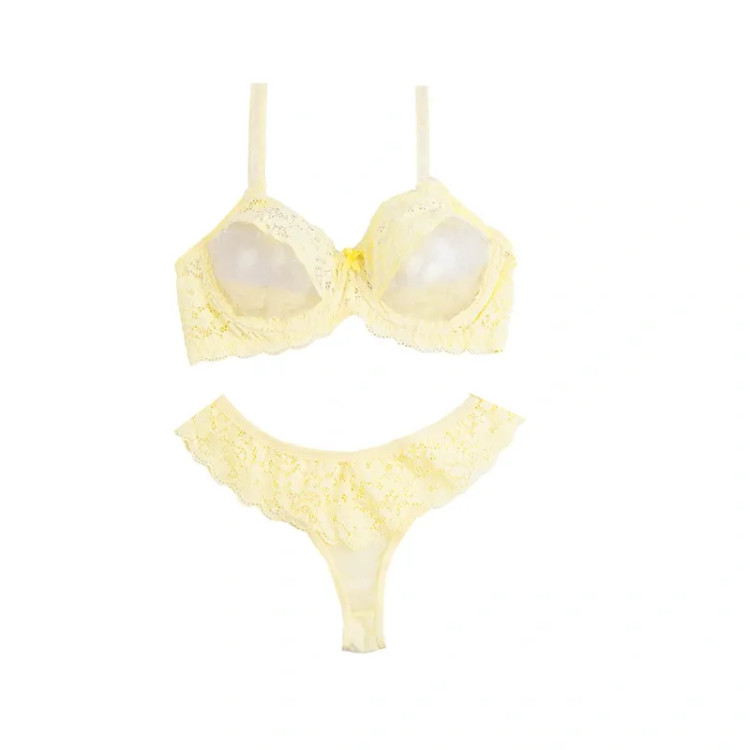 ست لباس زیر زنانه حریر و دانتل فنردار فانتزی لامبادا