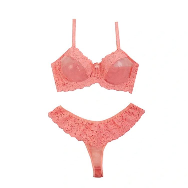 ست لباس زیر زنانه حریر و دانتل فنردار فانتزی لامبادا