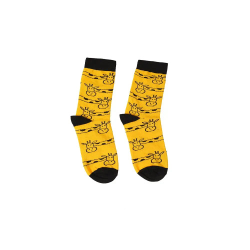 جوراب نخی زنانه طرح زرافه فانتزی فری سایز 36 تا 41