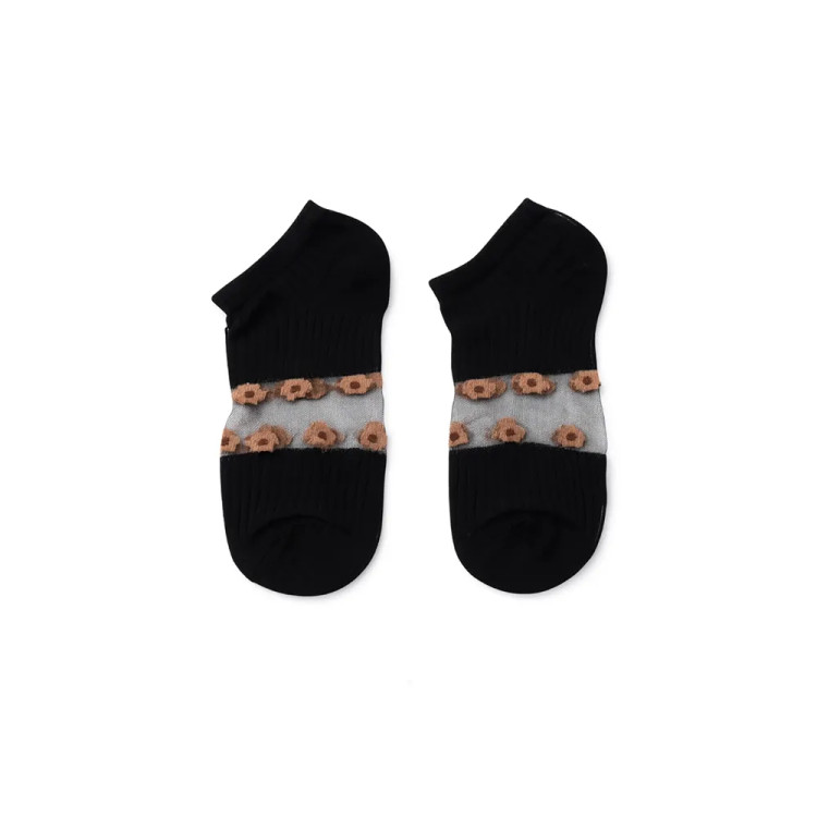 جوراب زنانه طرح گل گیپور نازک فری سایز مناسب 36 تا 40