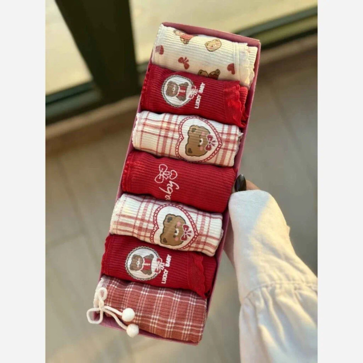 شورت زنانه عروسکی کبریتی نخی طرح تدی سایز بزرگ سه ایکس (پک پنج تایی)