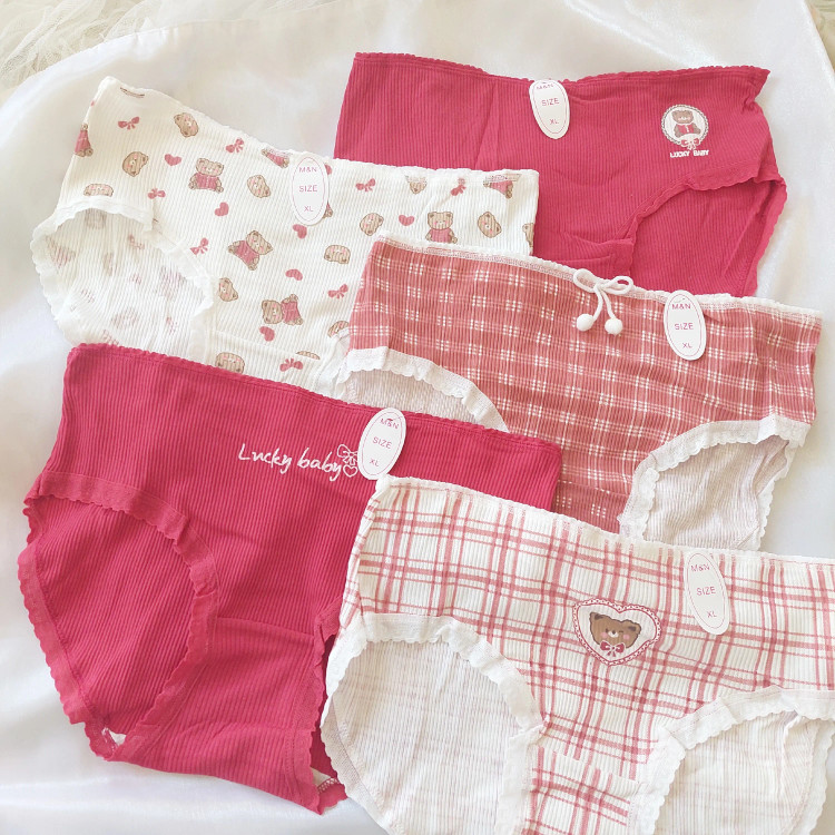 شورت زنانه عروسکی کبریتی نخی طرح تدی سایز بزرگ سه ایکس (پک پنج تایی)