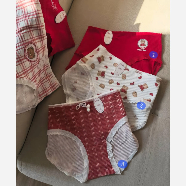 شورت زنانه عروسکی کبریتی نخی طرح تدی سایز بزرگ سه ایکس (پک پنج تایی)