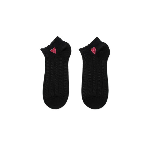 جوراب زنانه طرح قلب مشکی فری سایز (مناسب 36 تا 40)