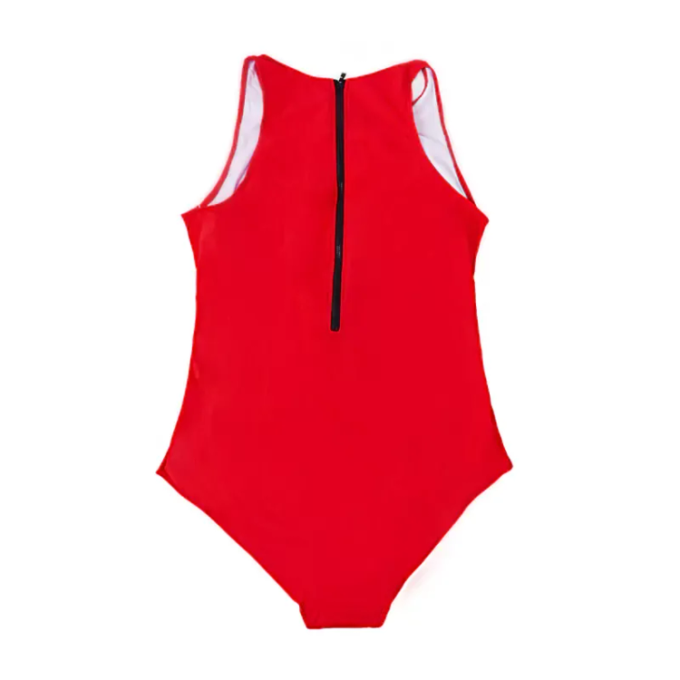 مایو زنانه یک تکه قرمز مدل اسلیپ جنس استرج سایزبزرگ