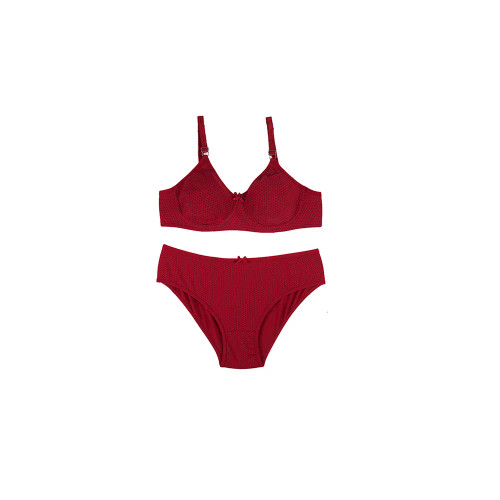 ست سوتین و شورت نخی فنردار طرح خالدار زنانه